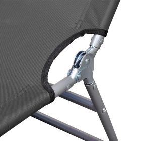 vidaXL Foldable Sunlounger with Adjustable Backrest Gray