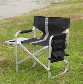 1-piece Upholstered Folding Outdoor Chair With Side Table And Storage Bag (Option: Folding outdoor chairs)