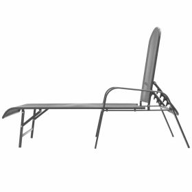 vidaXL Sun Lounger Steel Anthracite (Option: as picture)