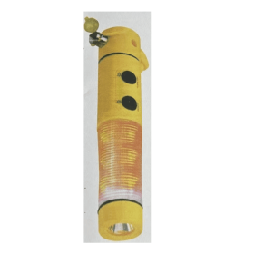 Red&Yellow Multi-functional Car Safety Hammer With Flashlight (Color: Yellow)